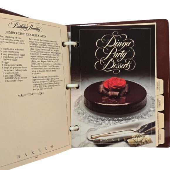 Vintage 1980s Bakers Chocolate Celebration Cookbook Binder General Foods Ontario - Picture 11 of 16